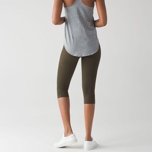 Lululemon Flow & Go Crop in Military Green sz 4
